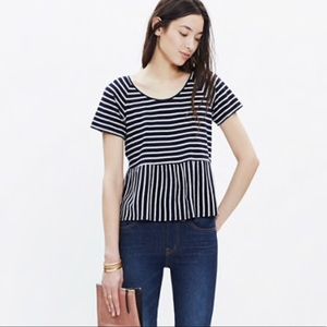 Madewell Peplum Striped Shirt